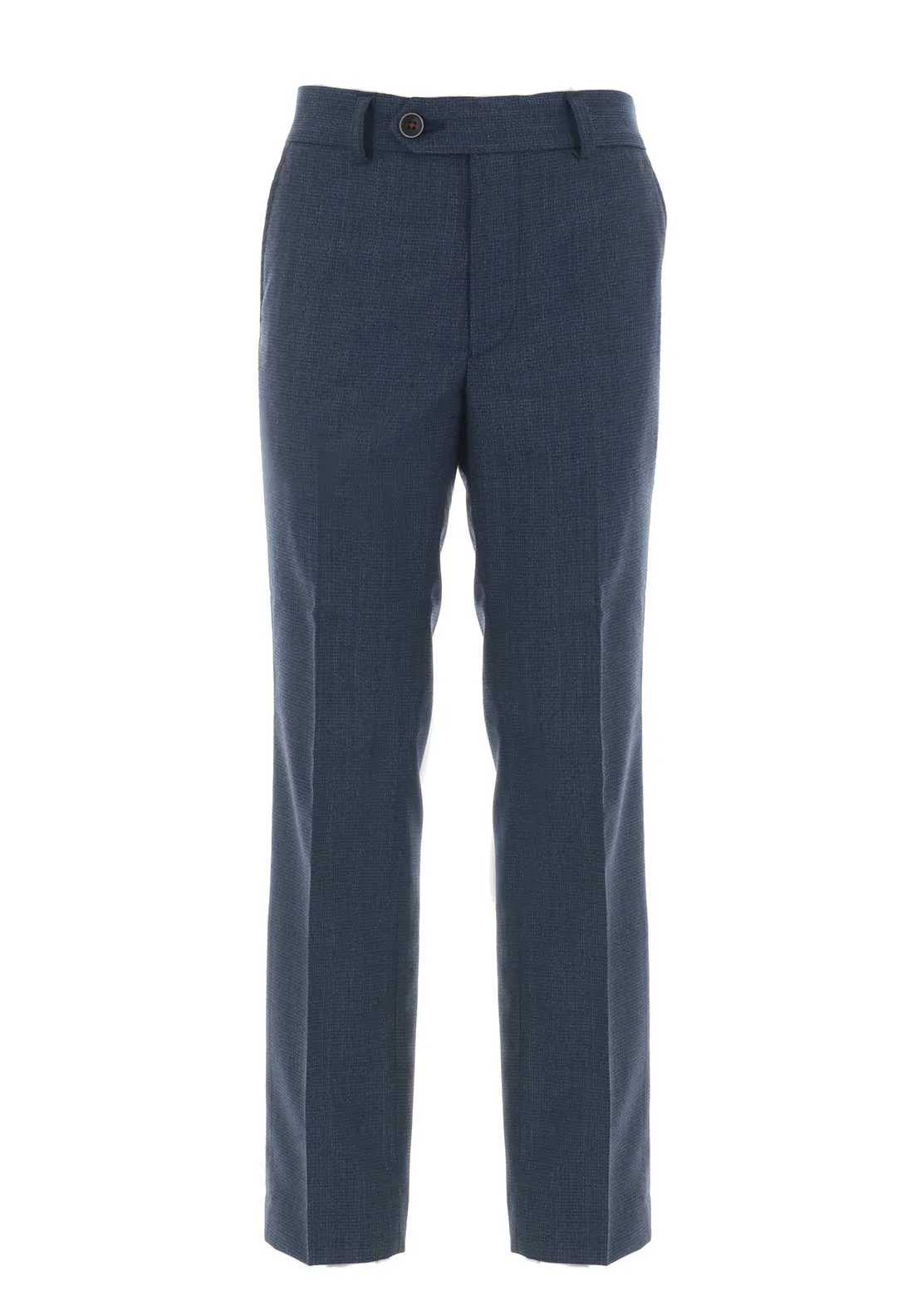 1880 Club Wool Blend Check Trousers, Navy