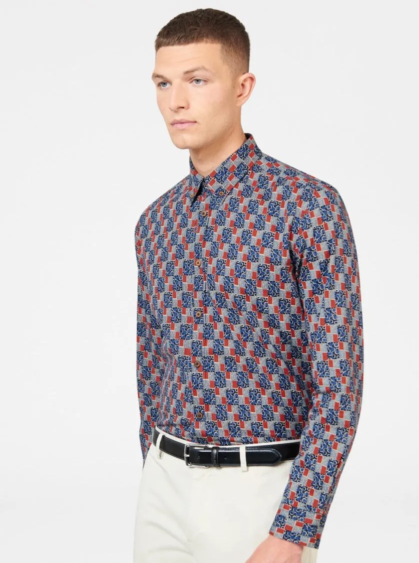 1950s Checkerboard Print Shirt