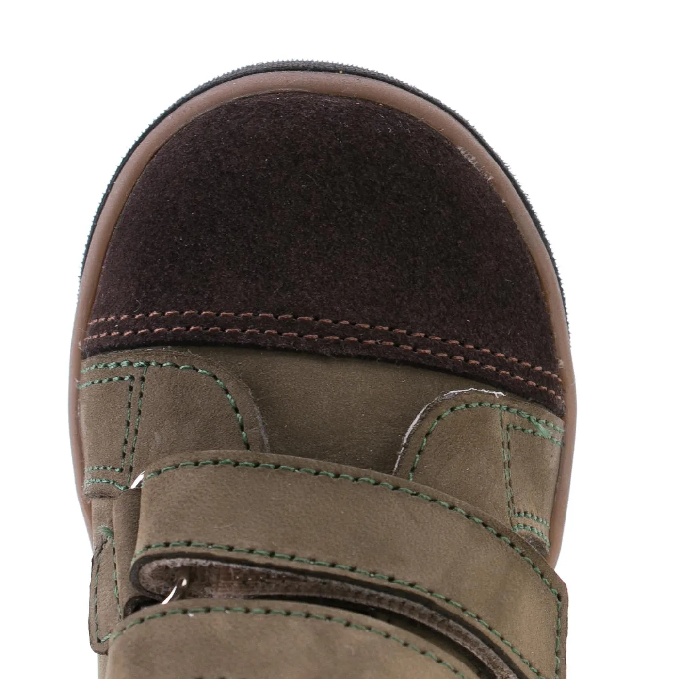 Emel Khaki Green Velcro Shoes for Kids