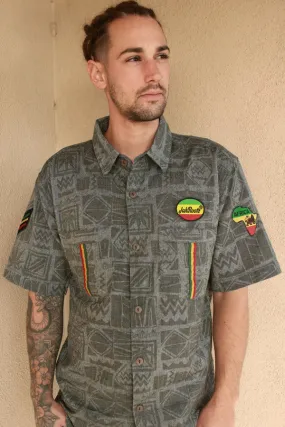 90's Print Rasta Short Sleeve Shirt