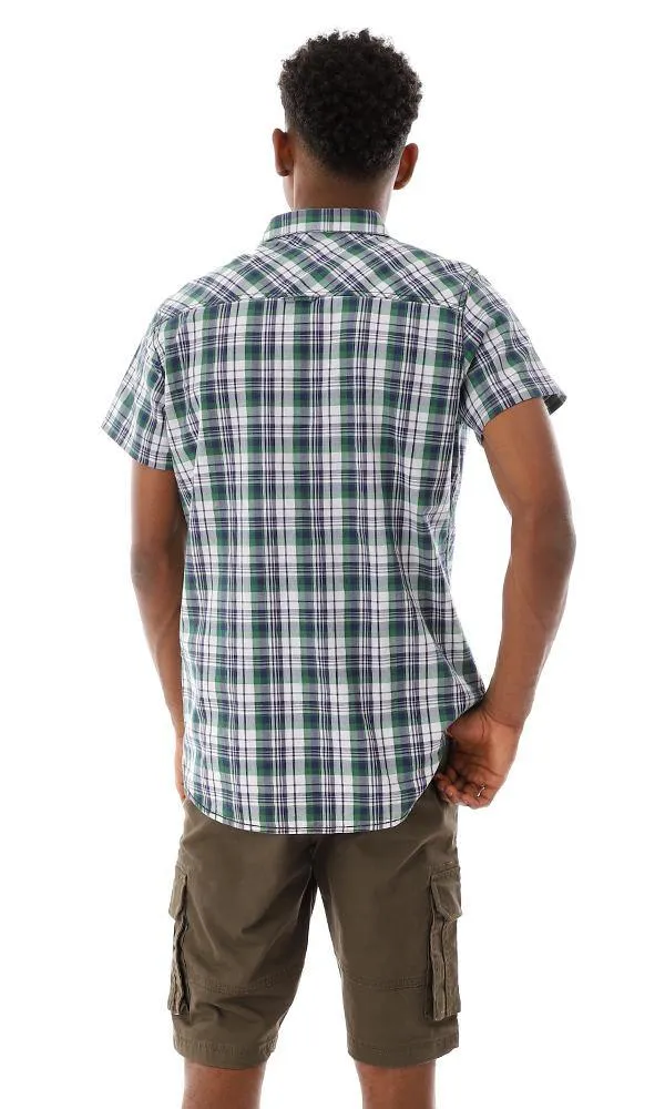 94556 Tartan Short Sleeves Cotton Shirt - Green