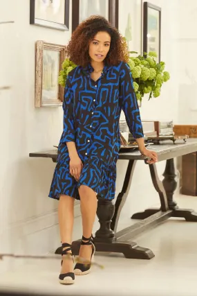 Abstract Print Mini Smock Dress