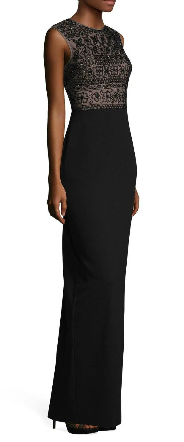 Adrianna Papell AP1E203663 Crew Neck Sleeveless Formal Long Dress