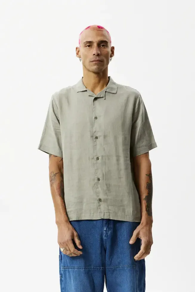 Afends hemp cuban s/s shirt - olive