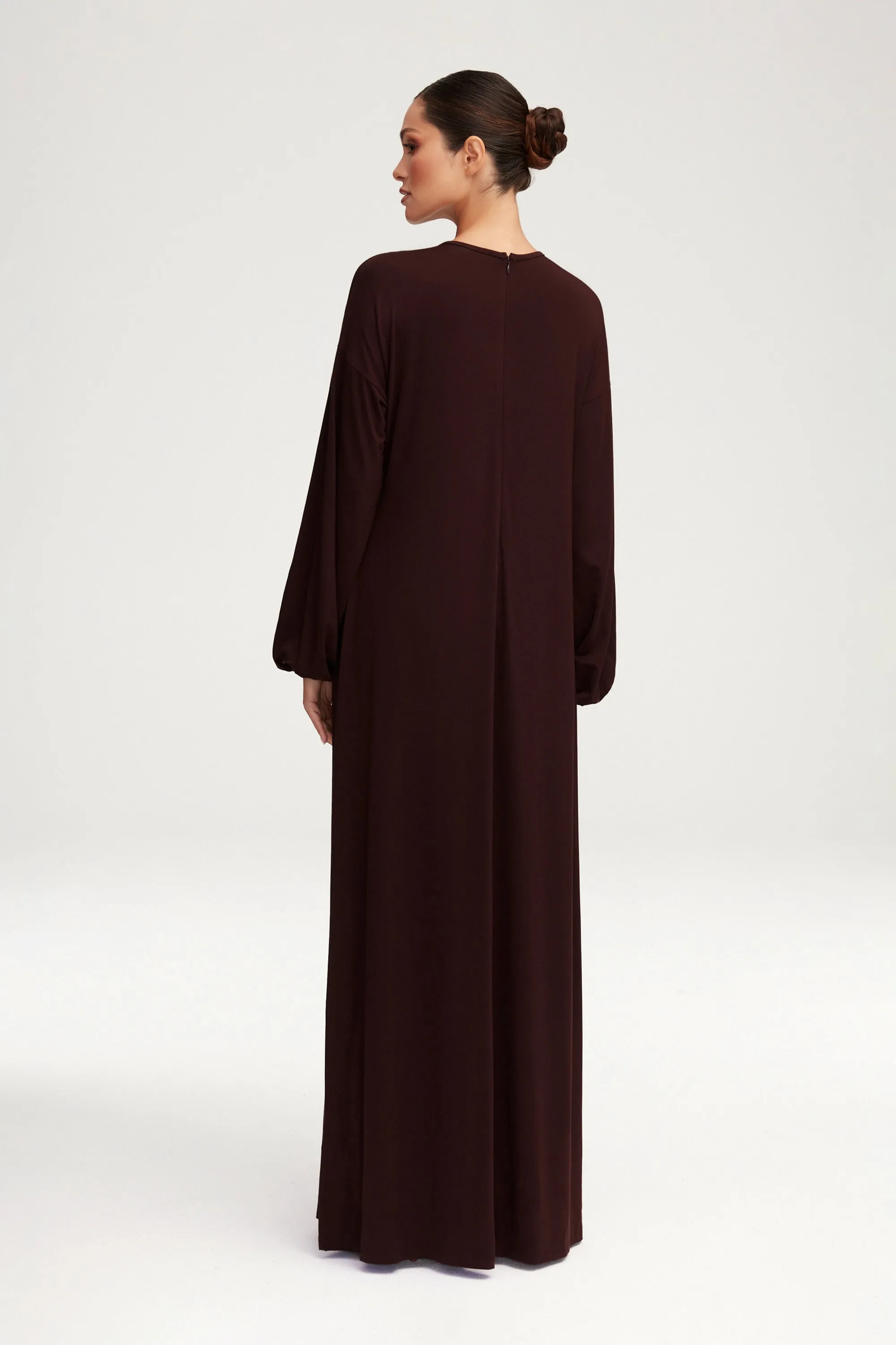 Afiyah Jersey Maxi Dress - Espresso