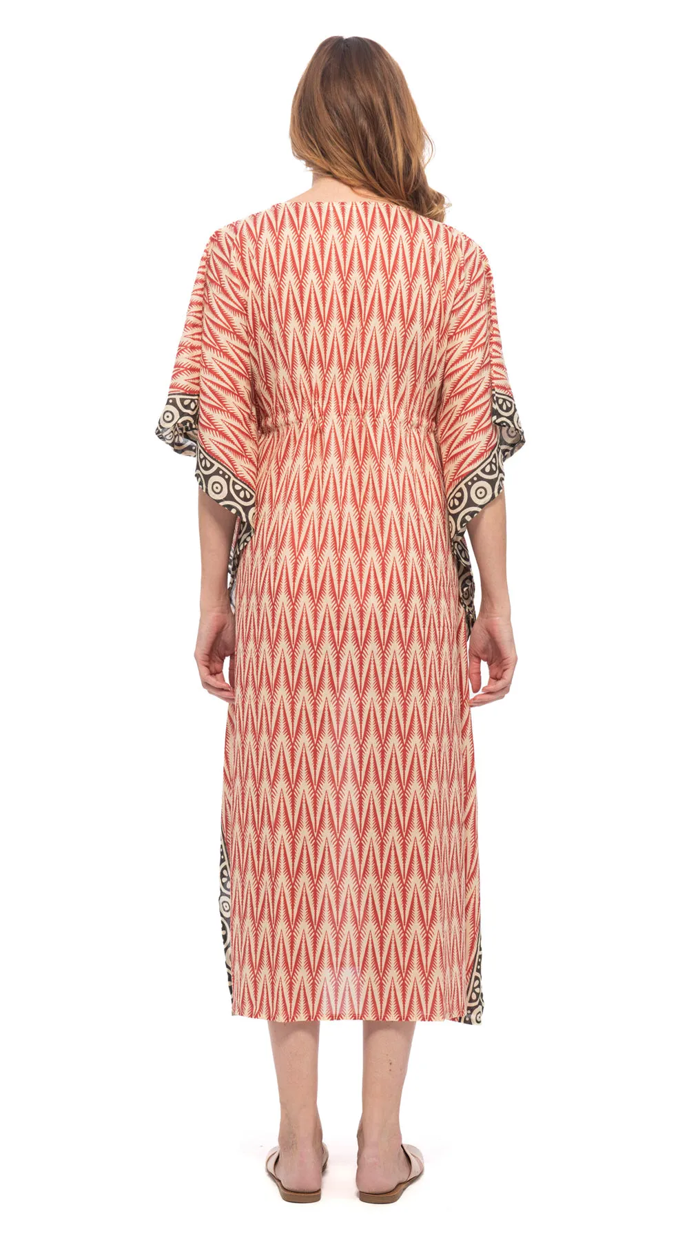 Alchemy Long Kaftan - red - cotton