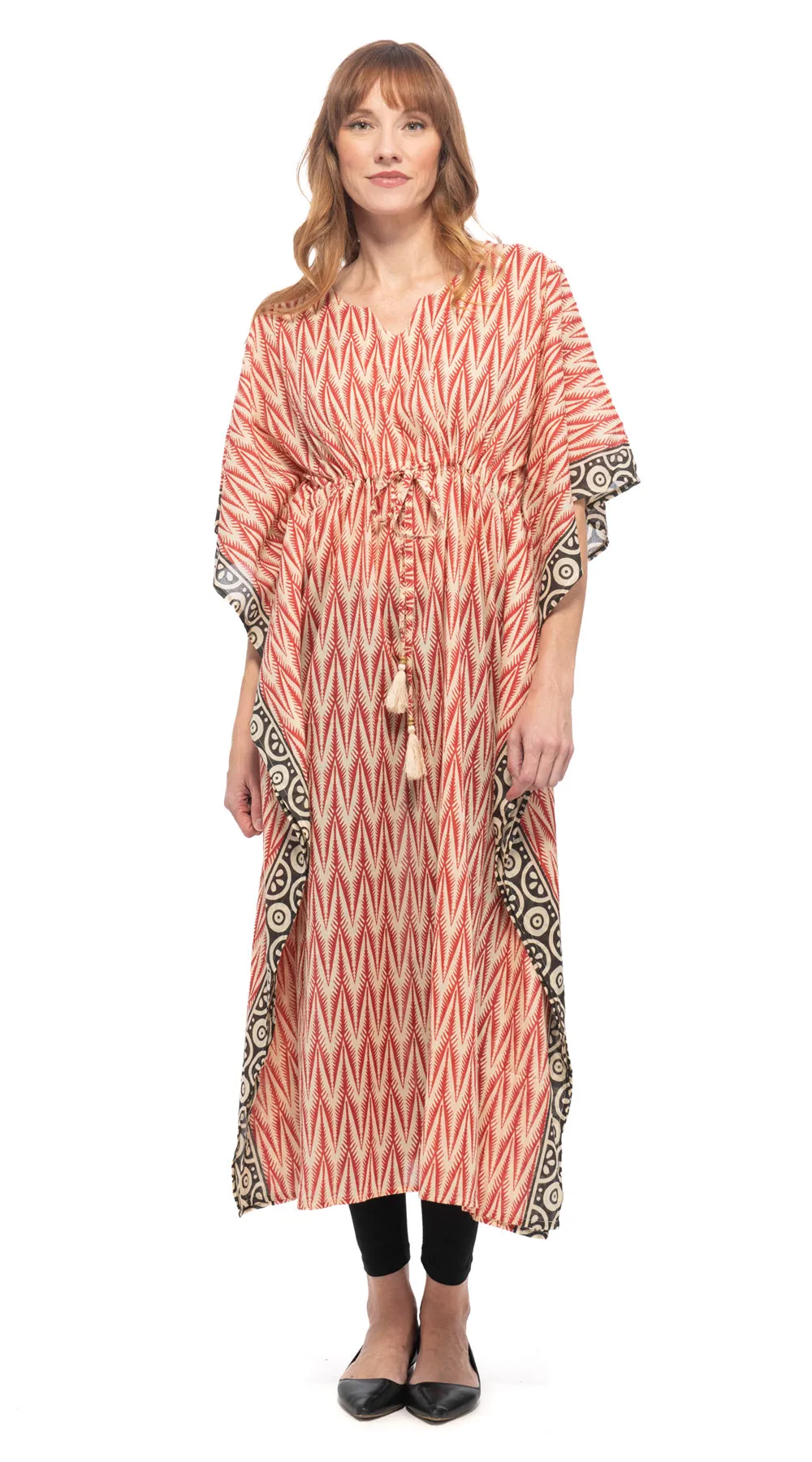 Alchemy Long Kaftan - red - cotton