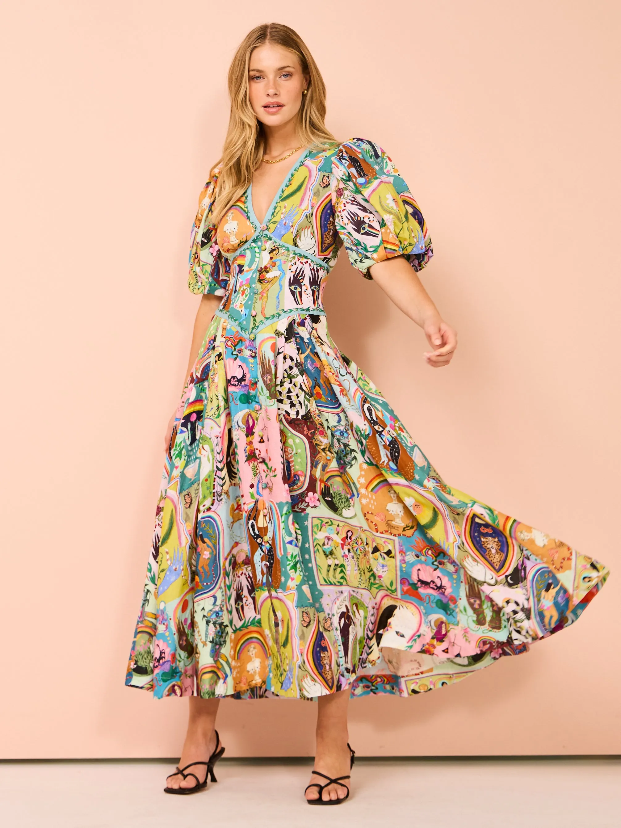 Alemais Evergreen Midi Dress in Multi