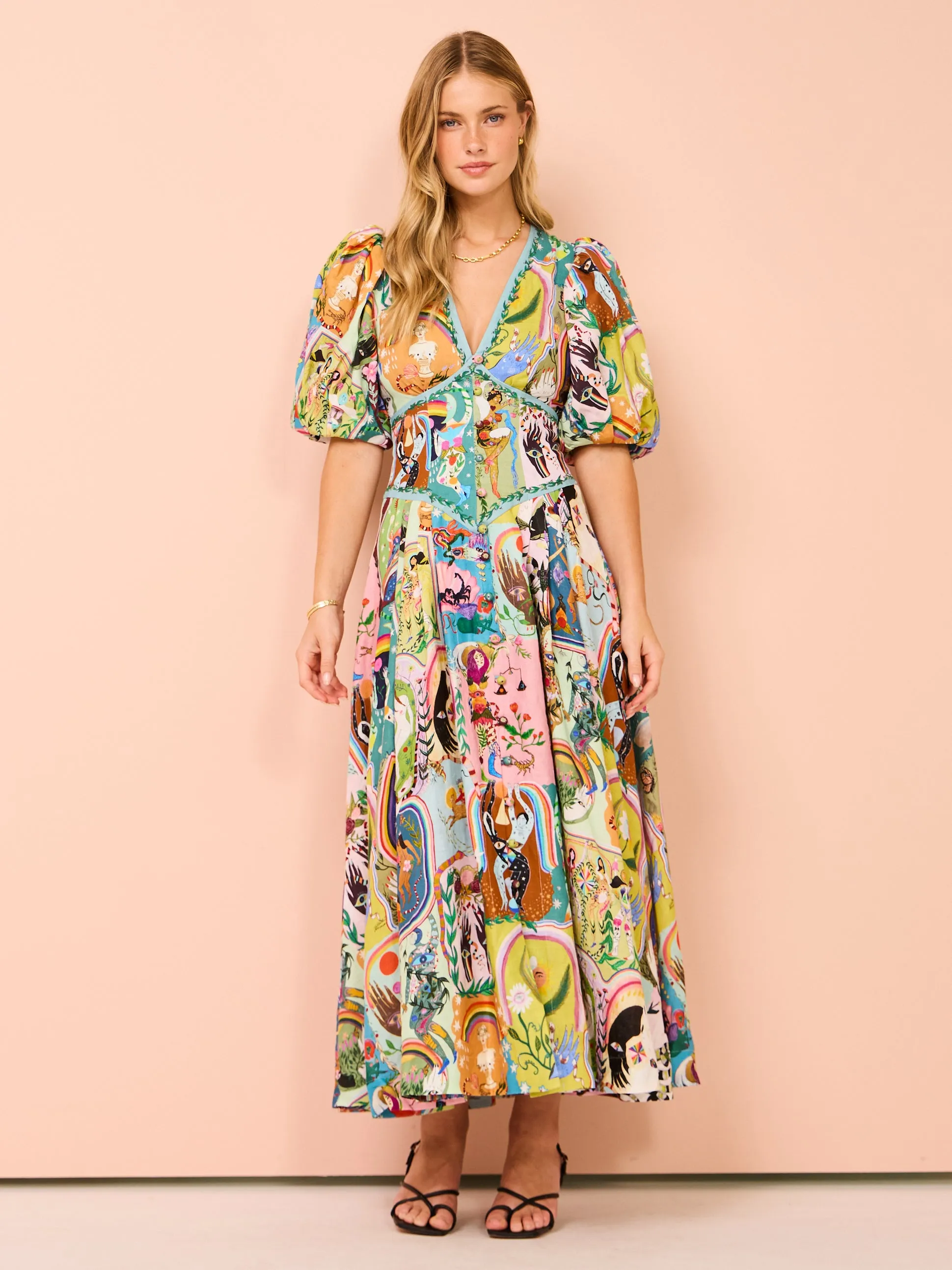 Alemais Evergreen Midi Dress in Multi