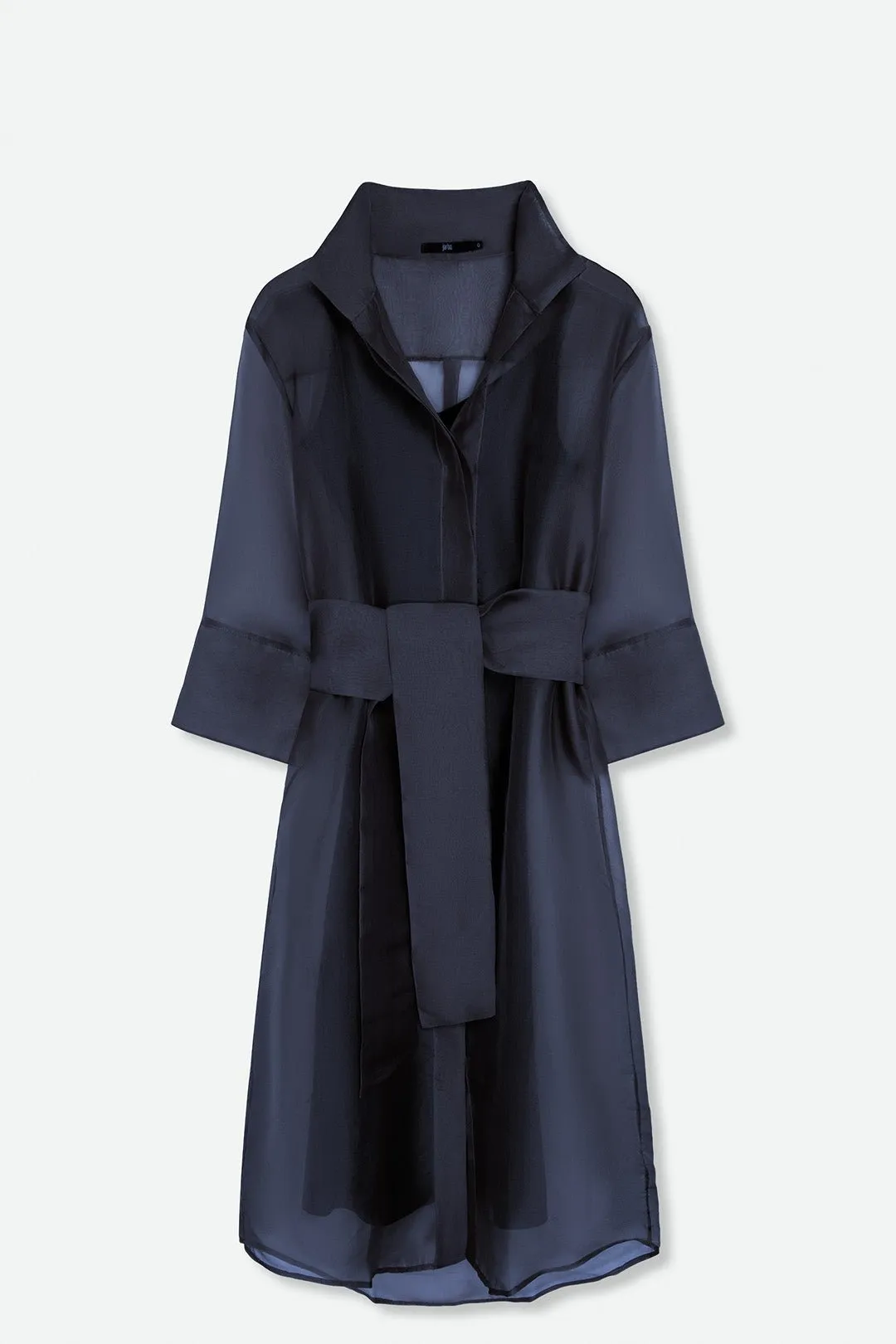 ALESSIA SILK ORGANZA SHIRT DRESS IN MIDNIGHT NAVY