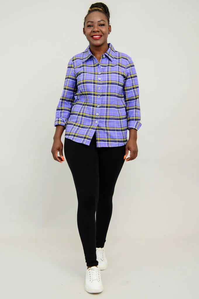 Alexis Top, Comfrey Plaid, Cotton Flannel