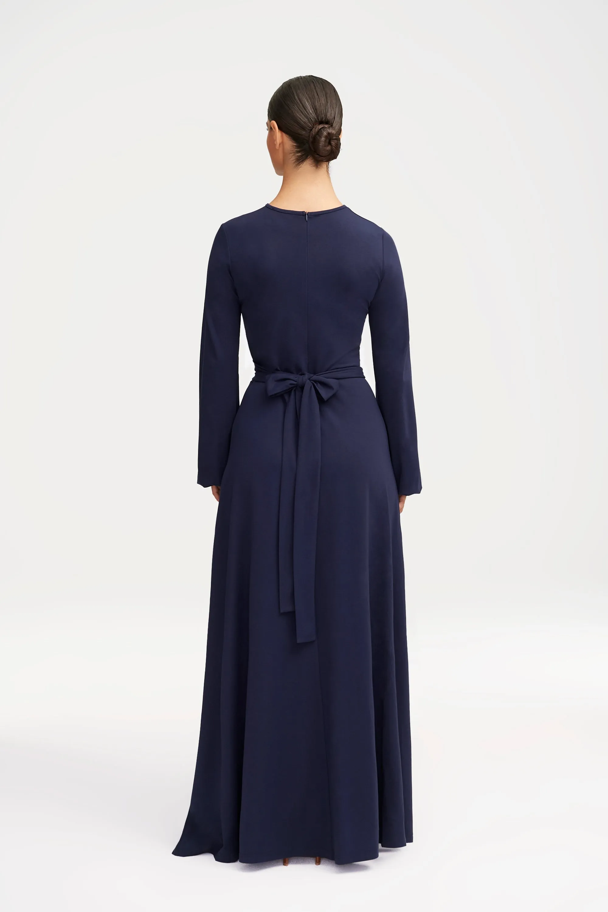 Alice Jersey Tie Waist Maxi Dress - Navy