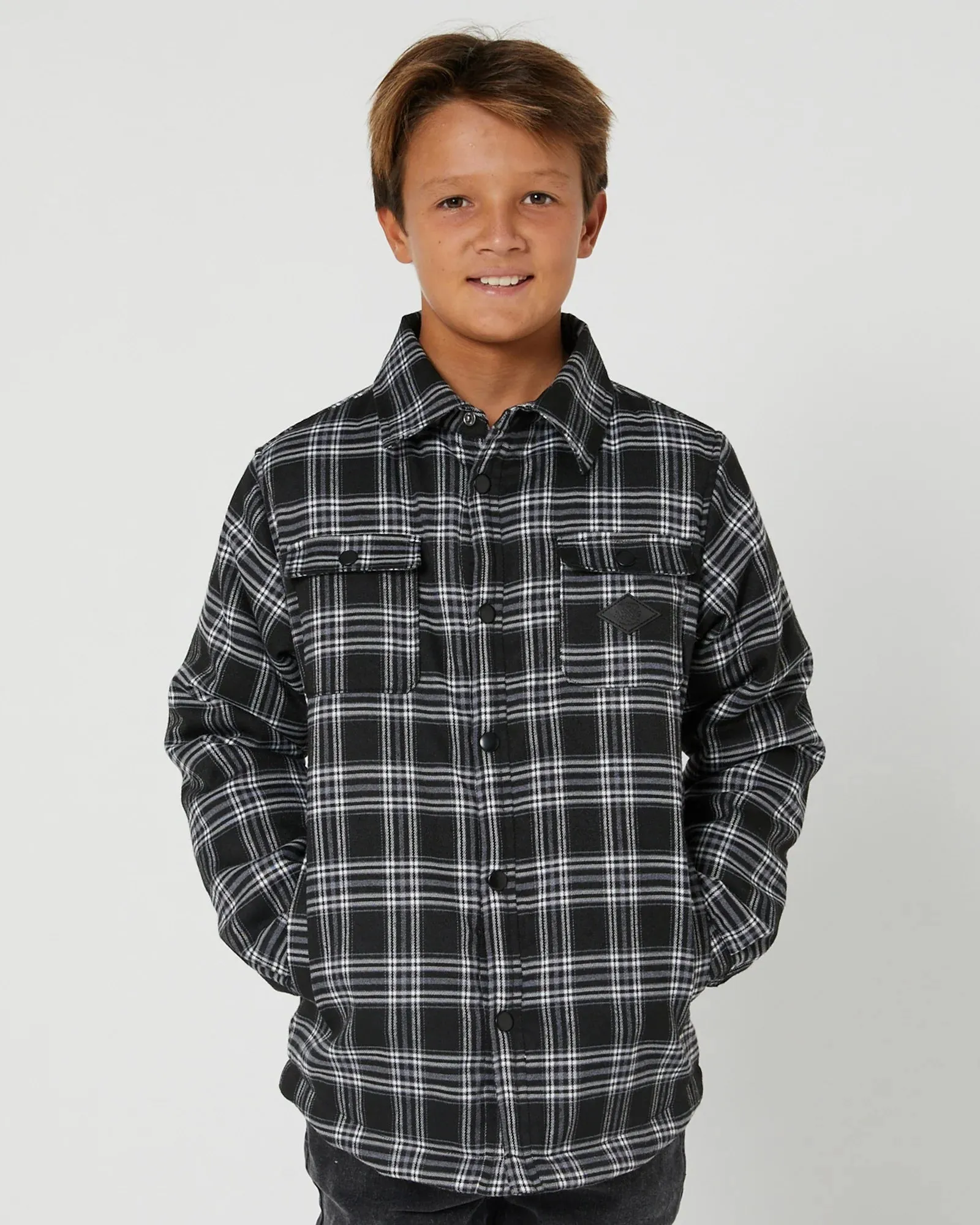 Alphabet Soup Teen Outback Shacket Black Check