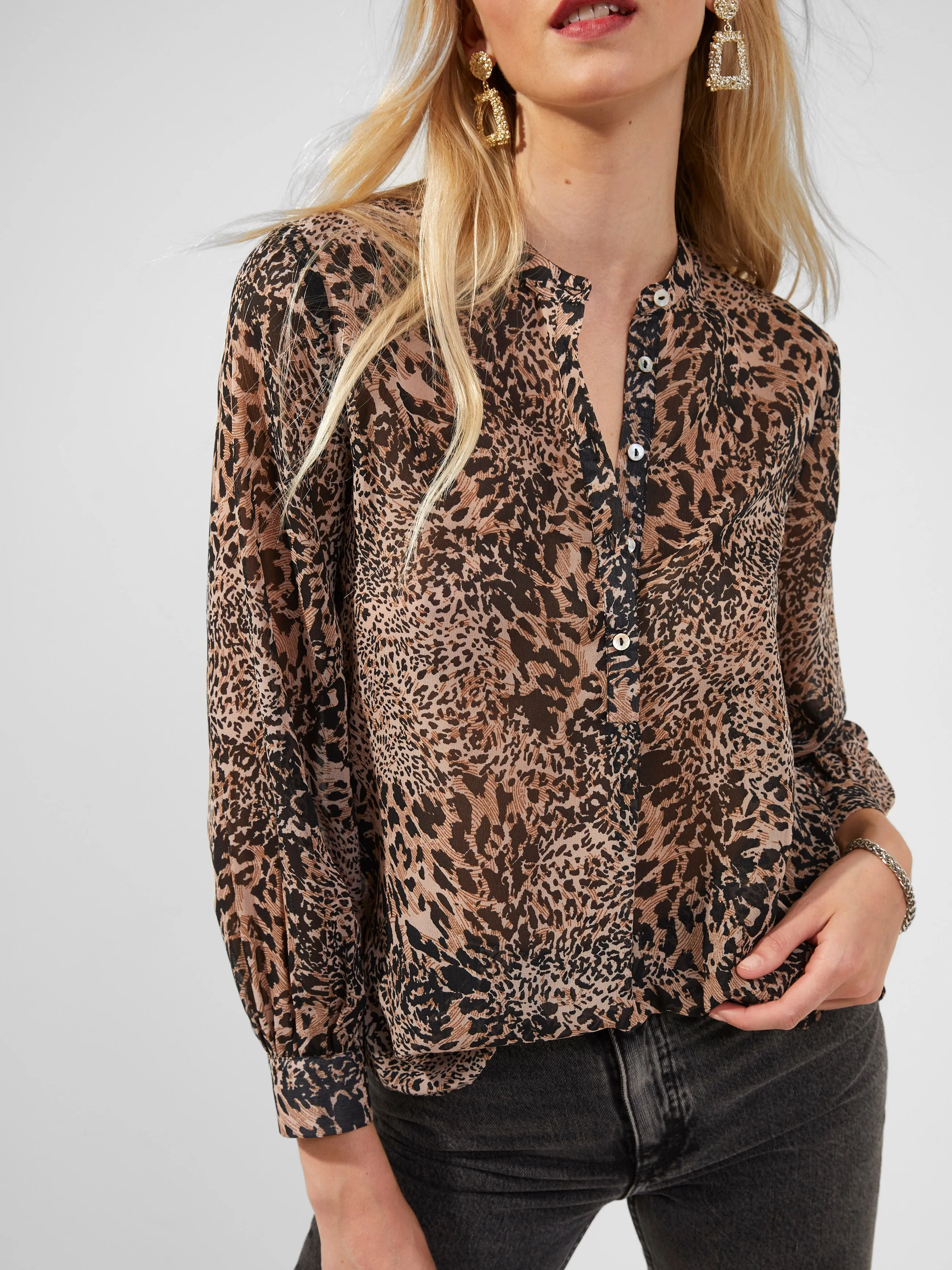 Animal Print Button Down Shirt