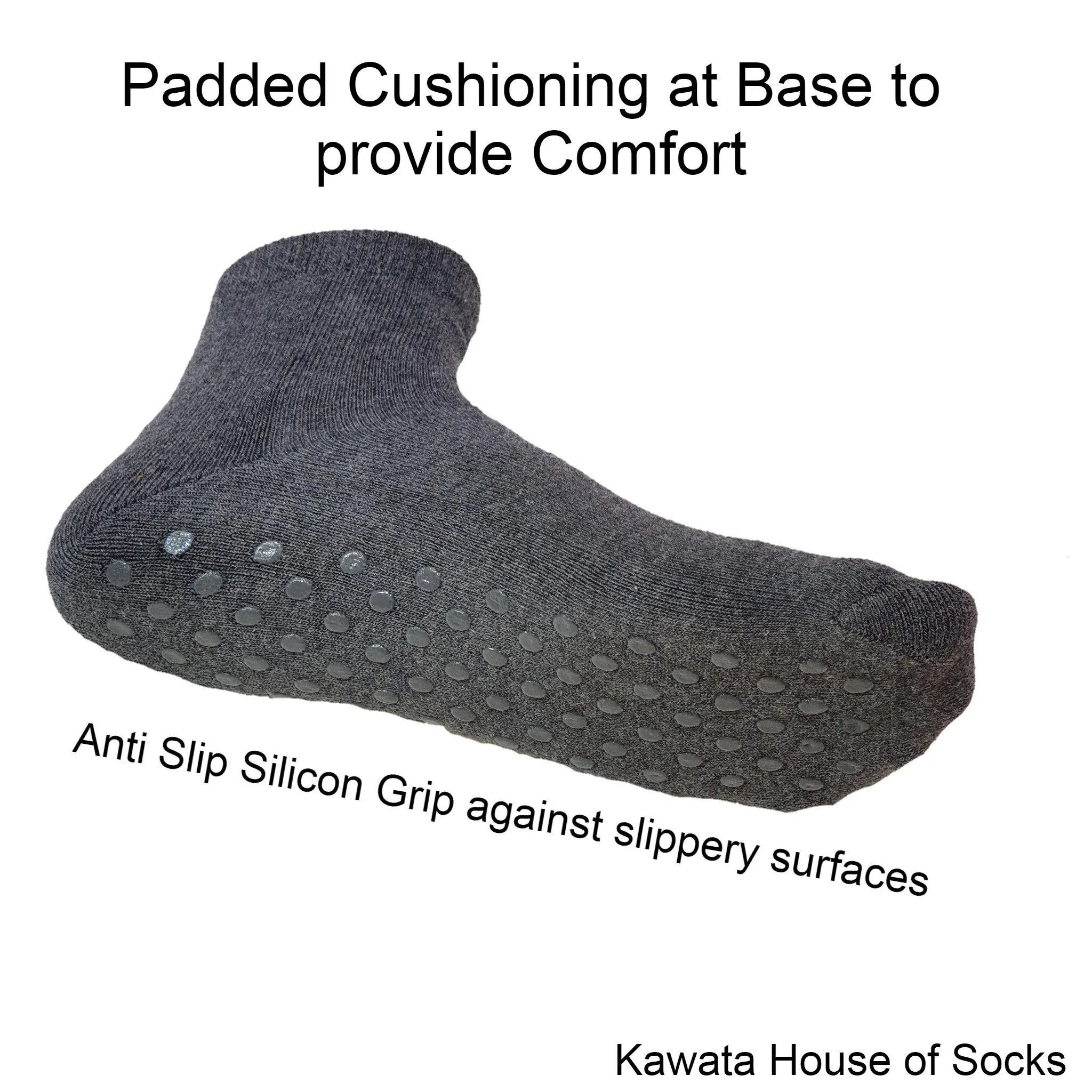 Anti-Slip Padded Quarter Socks for Ladies