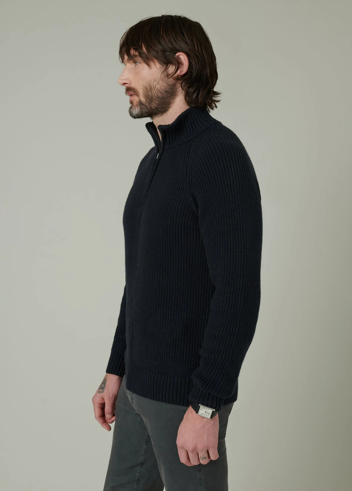 ARCHIE QUARTER ZIP SWEATER