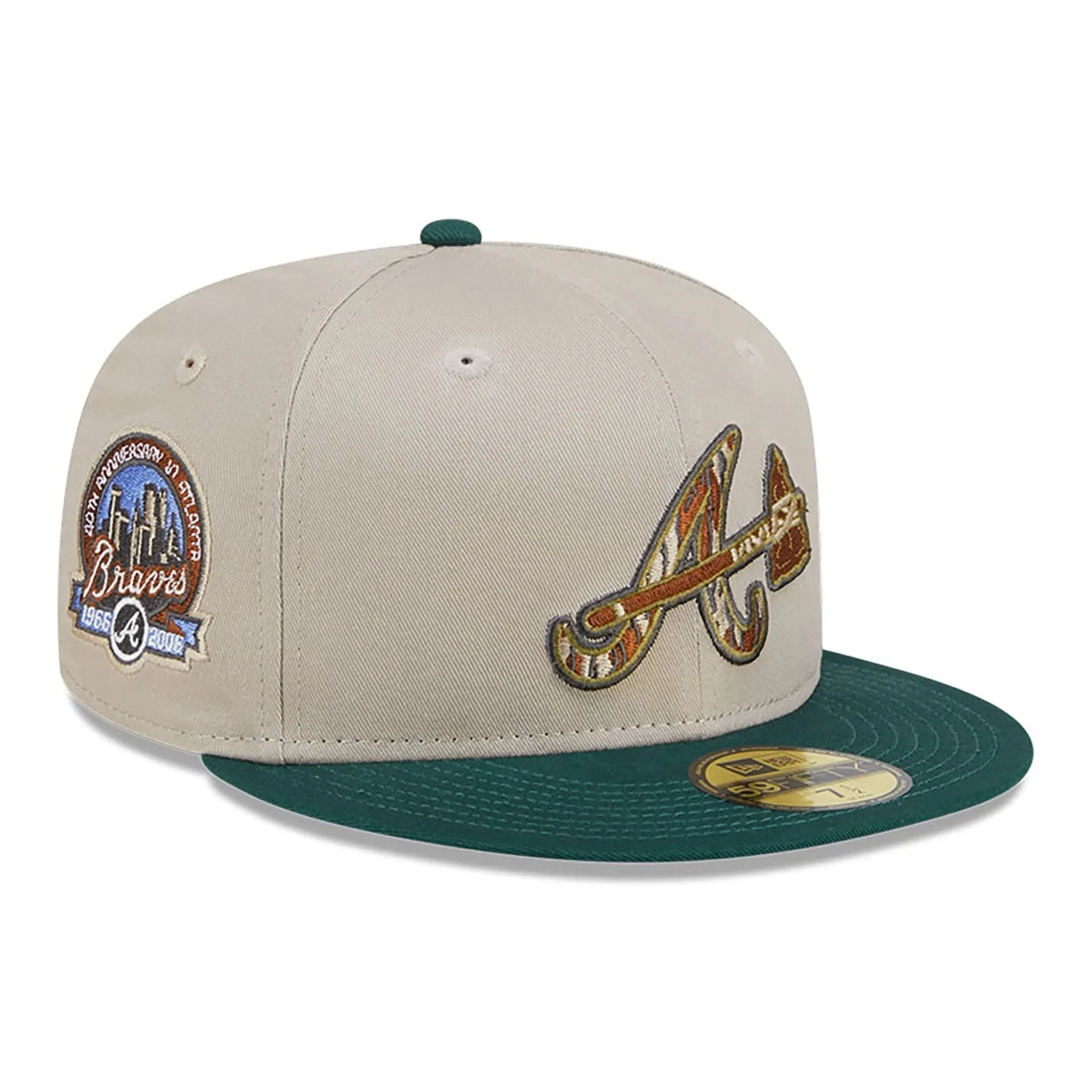 Atlanta Braves Tree Bark Fill Grey 59FIFTY Fitted Cap