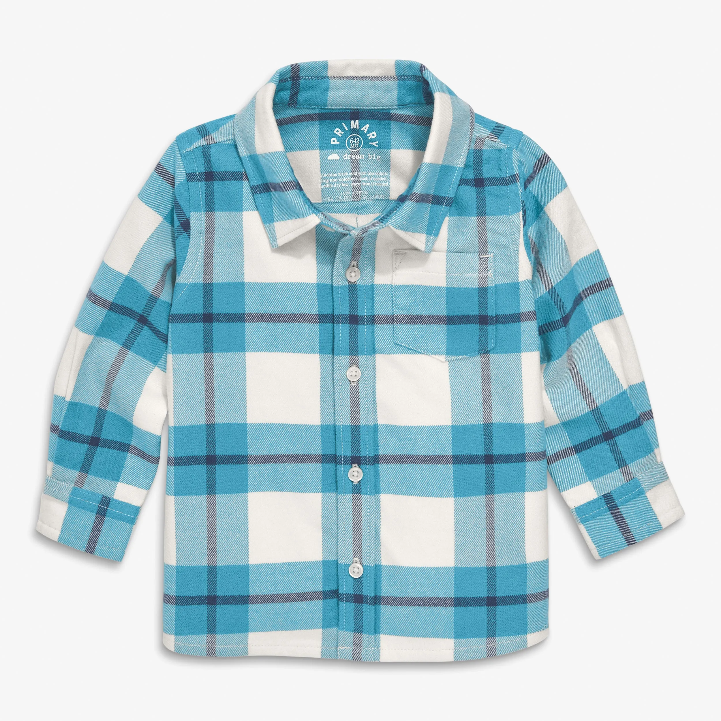 Baby long sleeve flannel plaid button down