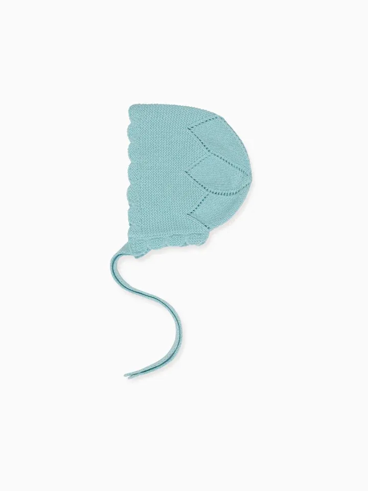 baby sage green ramona cashmere bonnet