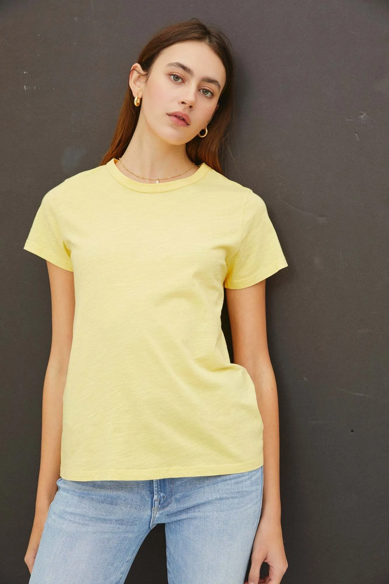 Basic Garment Dyed Slub Top