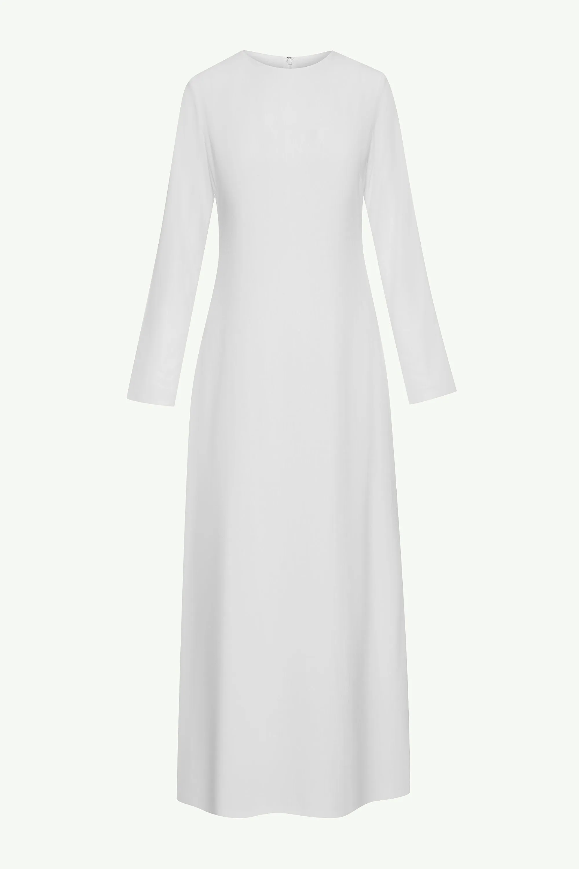 Basic Long Sleeve Maxi Dress - White