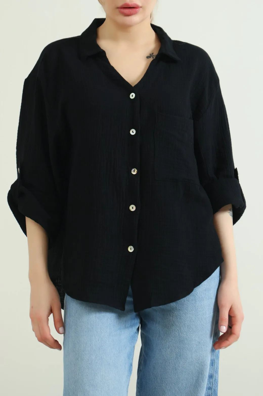 BASIC MUSLIN BUTTON DOWN