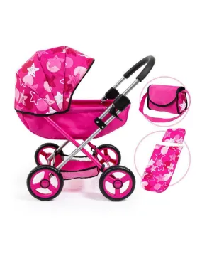 BAYER COSY DOLL PRAM CERISSE w STAR PATT