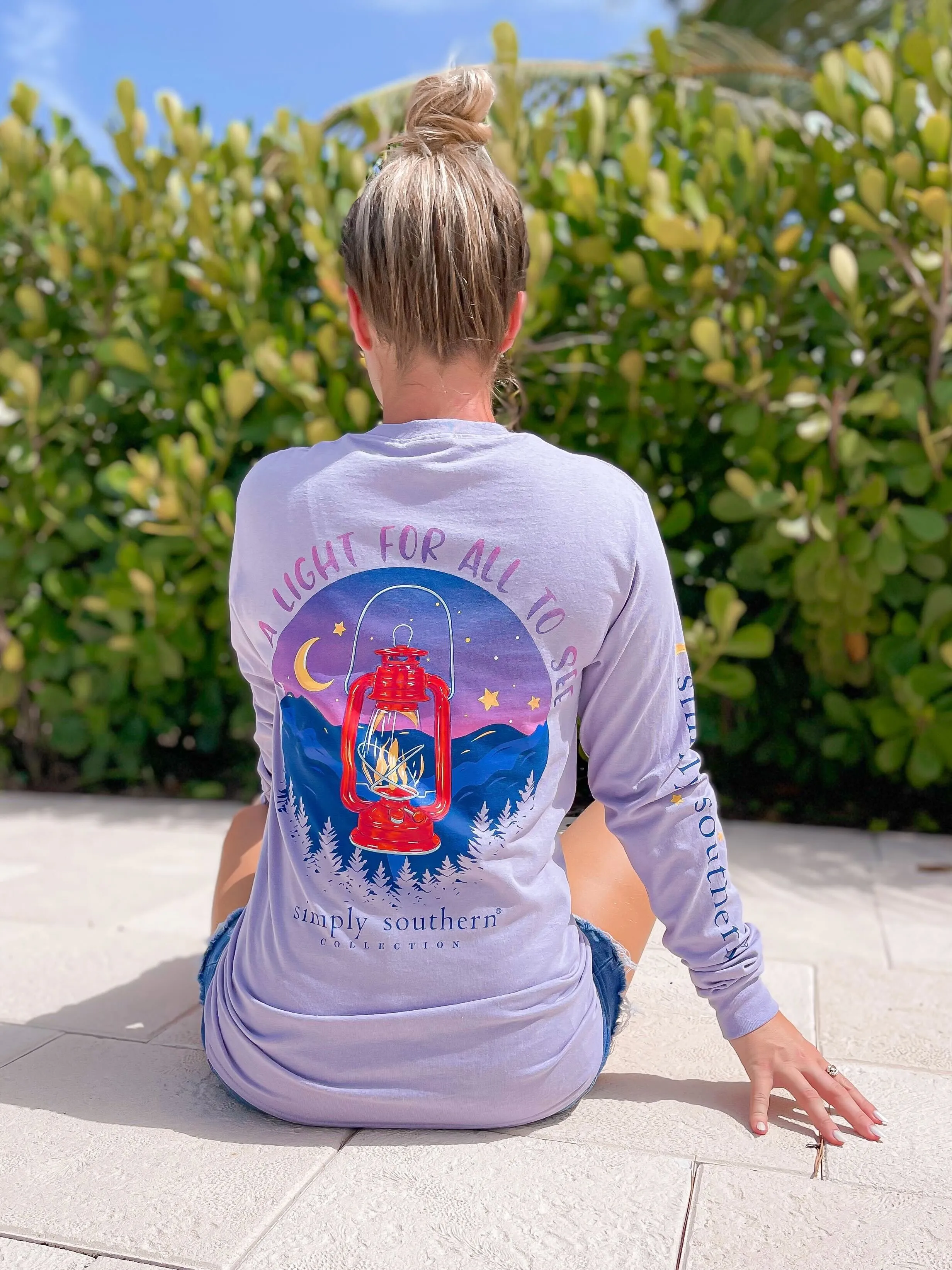 'Be A Light For All To See' Lilac Long Sleeve Tee by Simply Southern