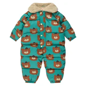 Bears Padded Baby Overall in Emerald by Tinycottons