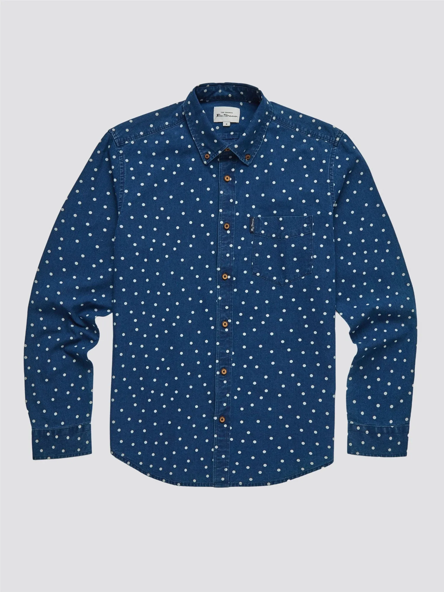 Ben Sherman Indigo Spot Print Dark Blue Shirt