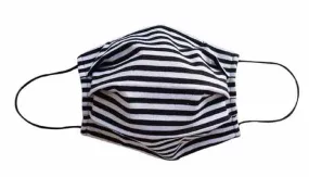 Black & White Stripe Fabric Face Mask (Adult/Child)