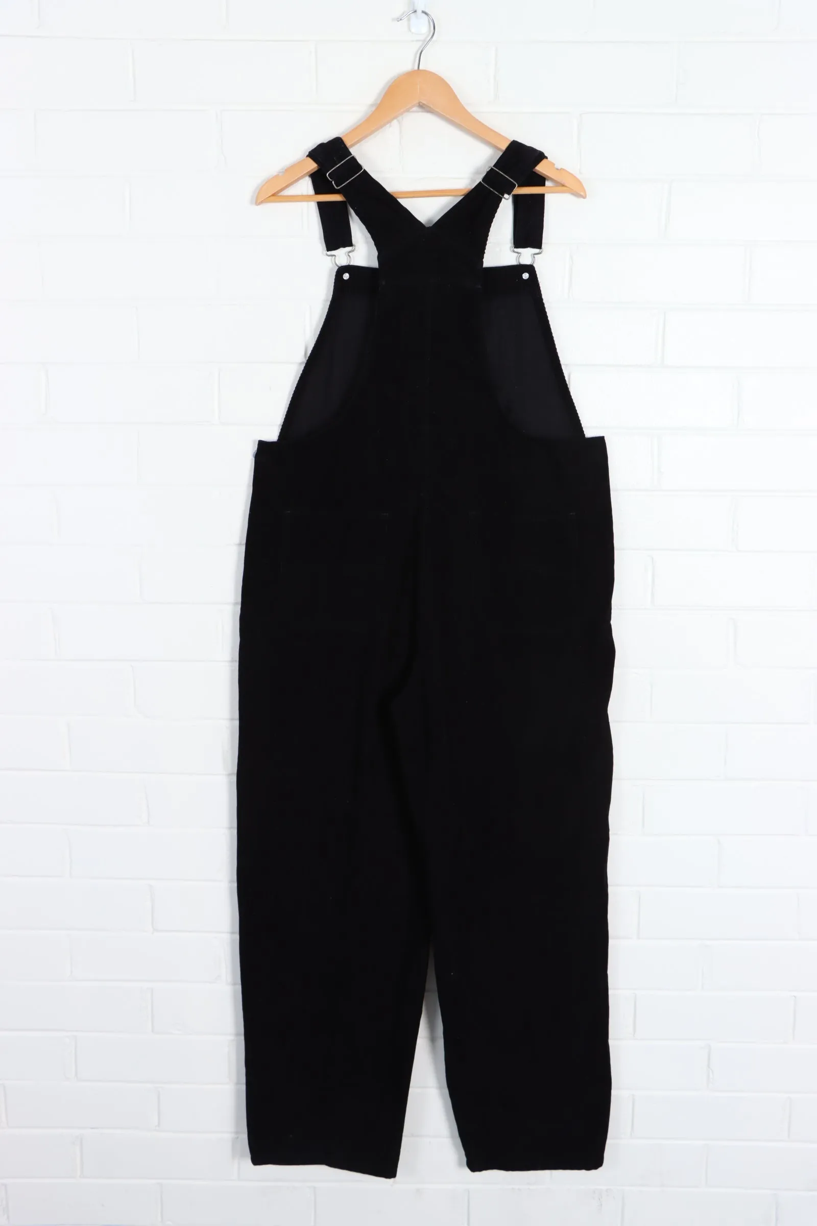 Black Multi Pocket Long Corduroy Overalls (L)