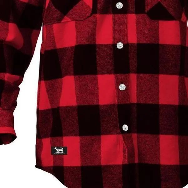 Black Sheep Label Series Lumberjack Flannel Shirt Red Plaid