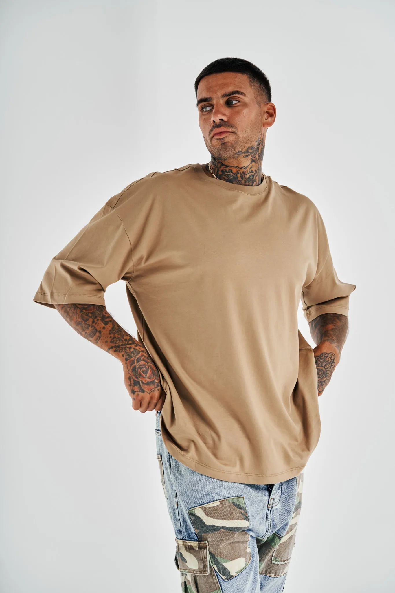 Blank Oversized Premium Tee Mink