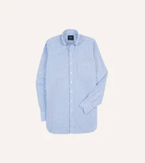 Blue Bengal Stripe Cotton Poplin Button-Down Shirt