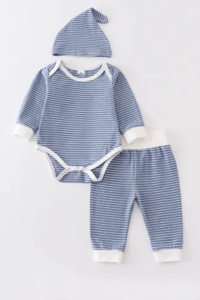 Blue stripe baby 3pc set