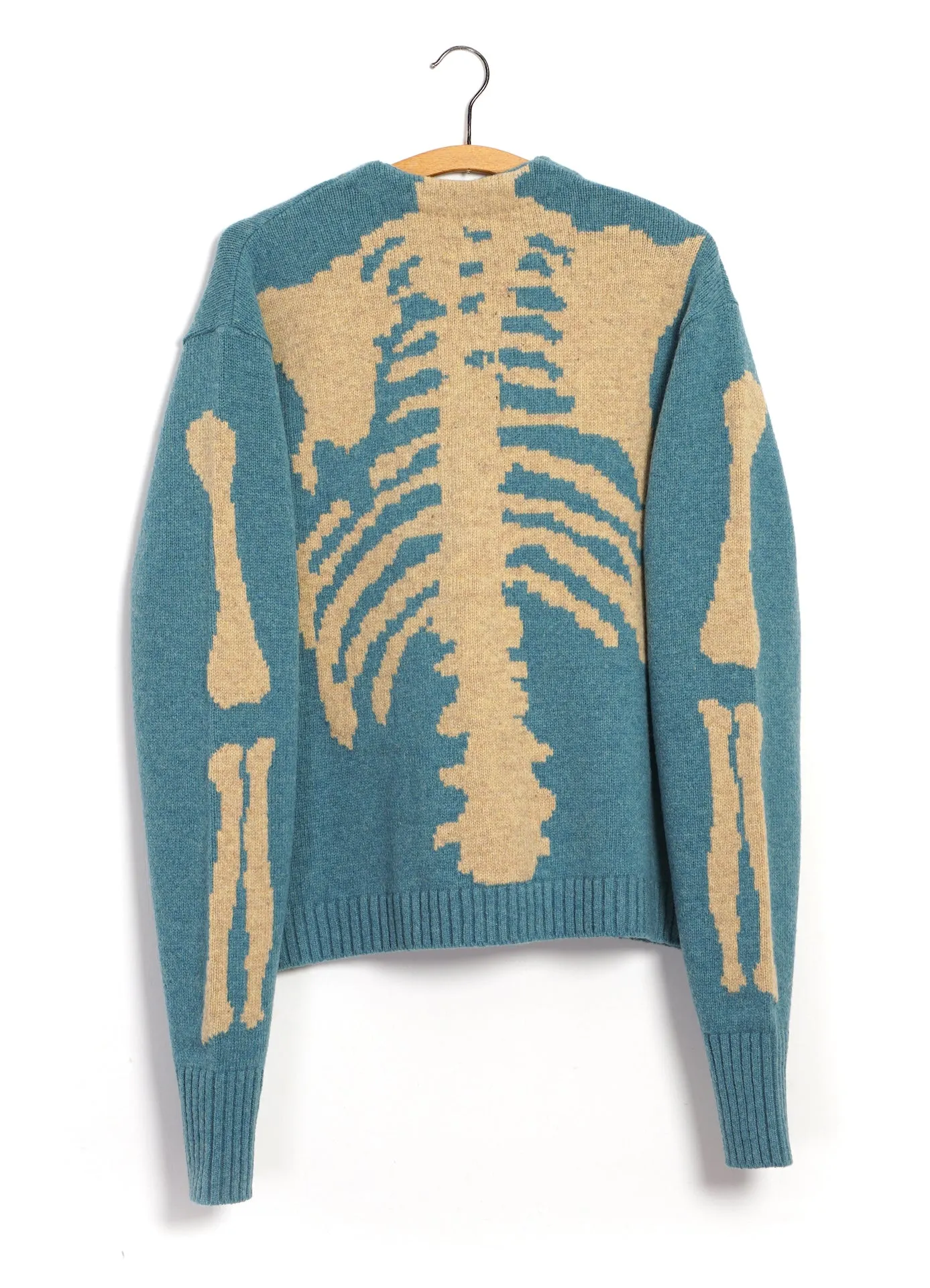 BONE | 5G Cropped Wool Cardigan in Sax Blue - Stylish and Cozy Knitwear for Effortless Layering