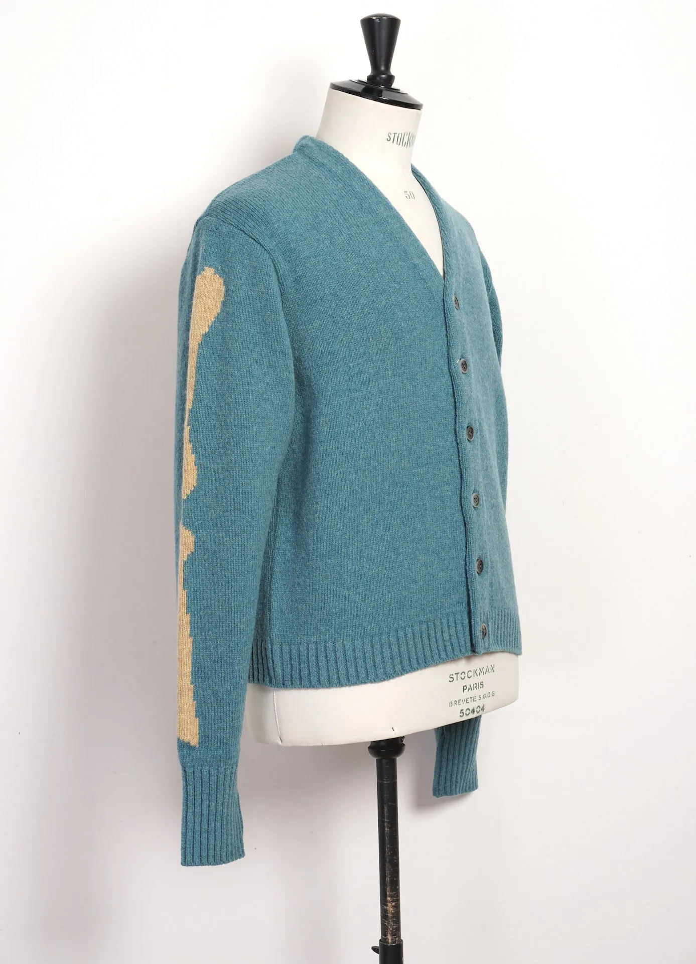 BONE | 5G Cropped Wool Cardigan in Sax Blue - Stylish and Cozy Knitwear for Effortless Layering