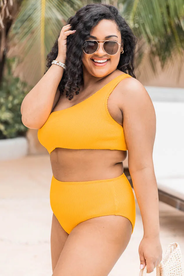 Bottom Of The Ocean Orange Cutout One shoulder One Piece Swimsuit FINAL SALE