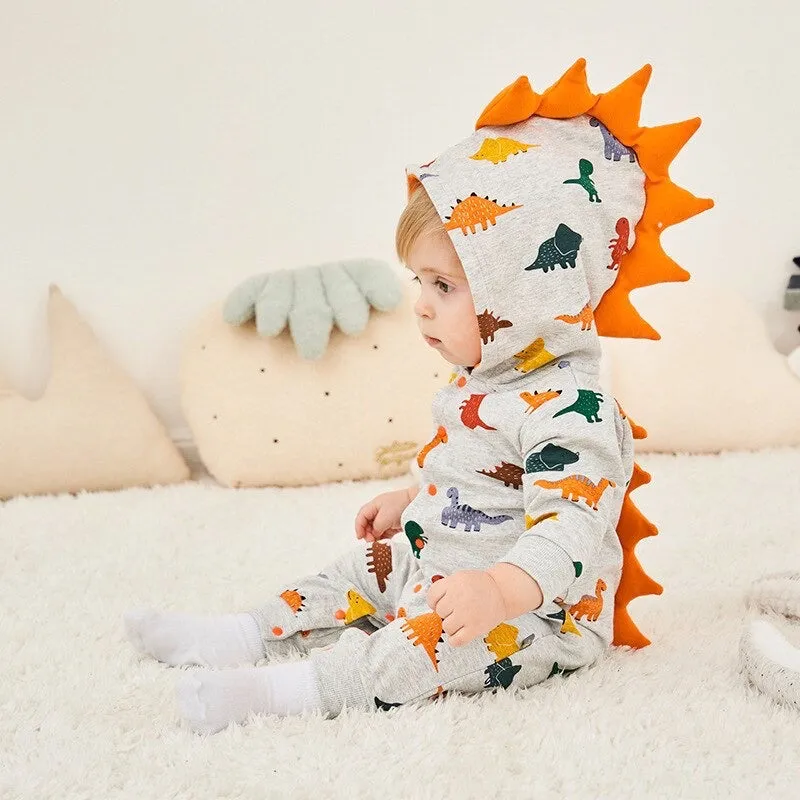 Boys And Girls Thick Dino Hooded Rompers-ONLY 4 LEFT!!!