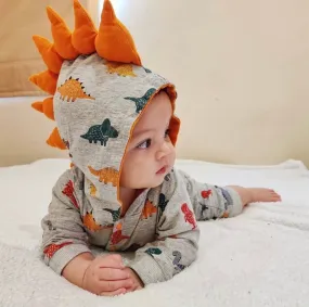 Boys And Girls Thick Dino Hooded Rompers-ONLY 4 LEFT!!!