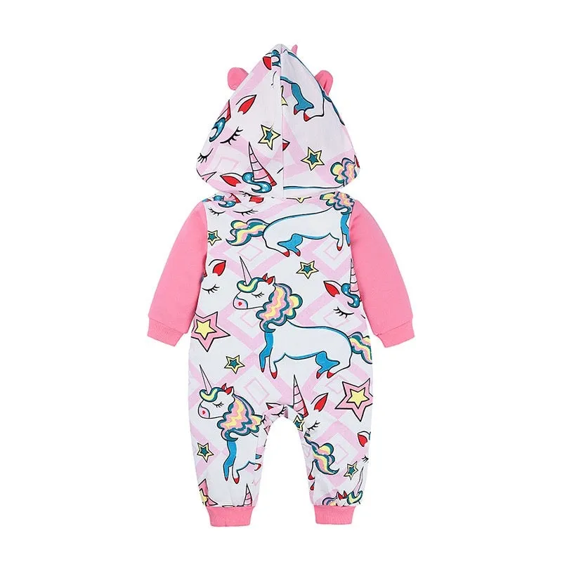 Boys And Girls Thick Dino Hooded Rompers-ONLY 4 LEFT!!!