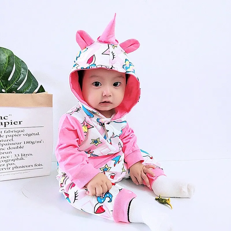 Boys And Girls Thick Dino Hooded Rompers-ONLY 4 LEFT!!!