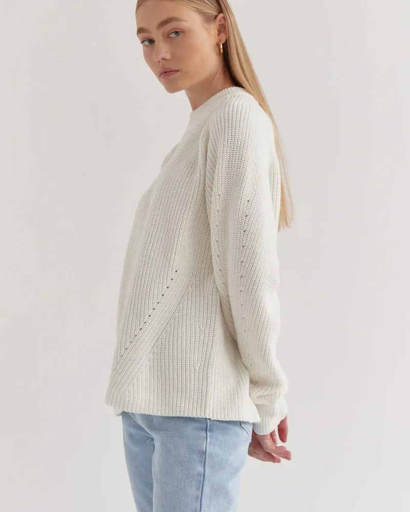 Bria Crew Knit Antique White