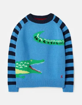 Burford Intarsia Crew Neck Knit Sweater | Joules