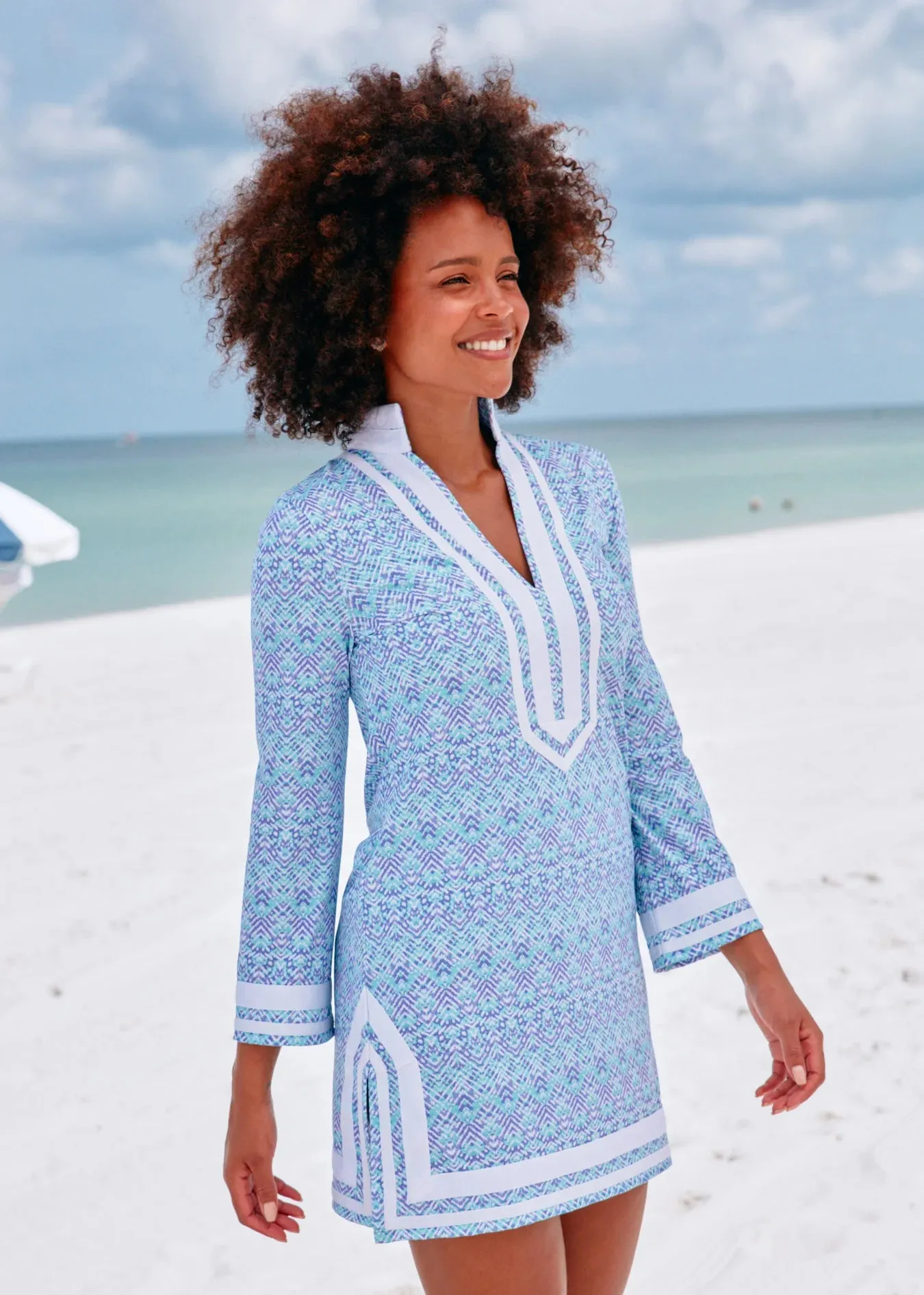 Cabana Life Naples Long Sleeve Tunic Dress