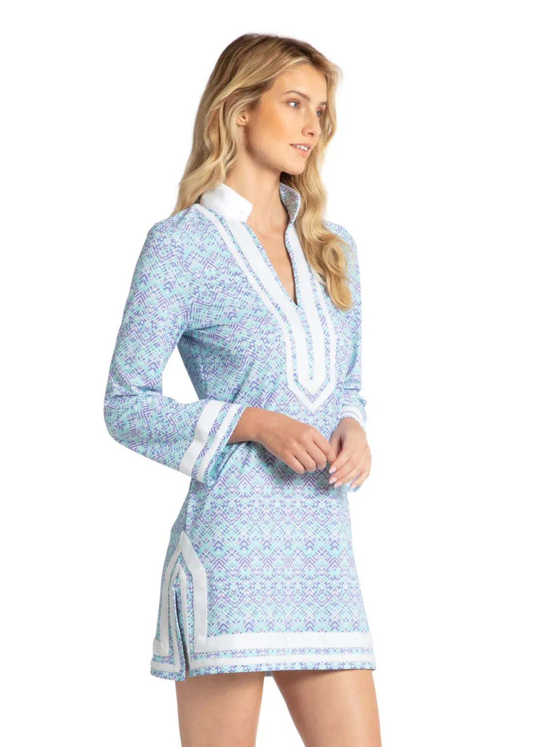 Cabana Life Naples Long Sleeve Tunic Dress