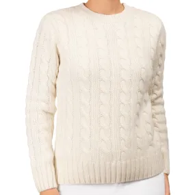 Cable Knit Pullover in White