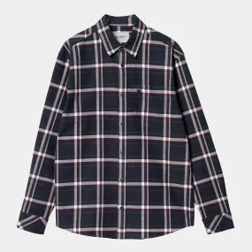 Carhartt L/S Barten Shirt - Dark Navy / Dark Navy