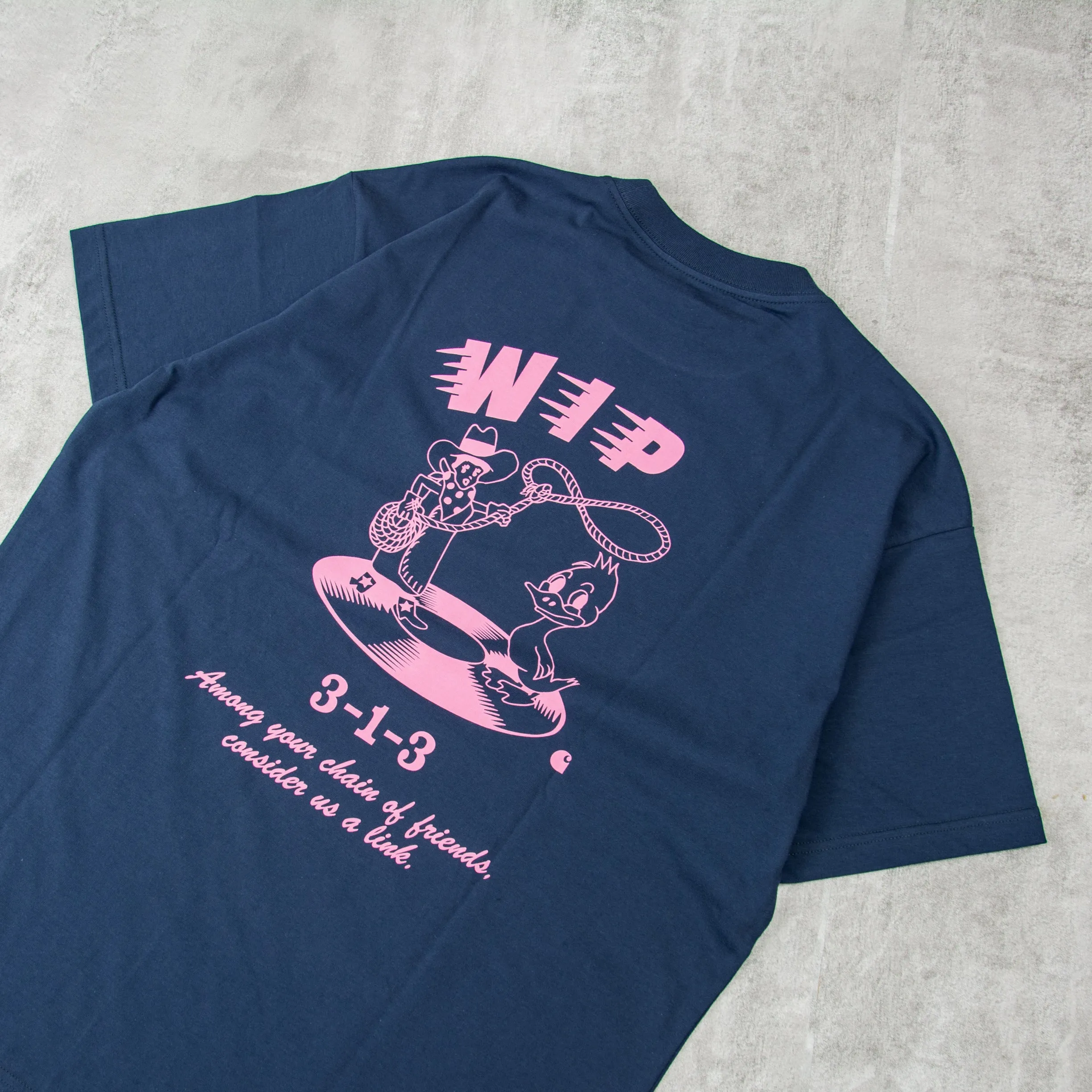 Carhartt WIP Friendship Tee - Air Force Blue / Light Pink